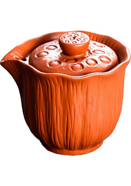 200 ml Otantik Mor Kil Çaydanlık Gaiwan Sıcaklığa Dayanıklı Taşınabilir Çay Seti El Yapımı Filtre Güzellik Çay Demliği Turuncu ve Kırmızı (Yurt Dışından)