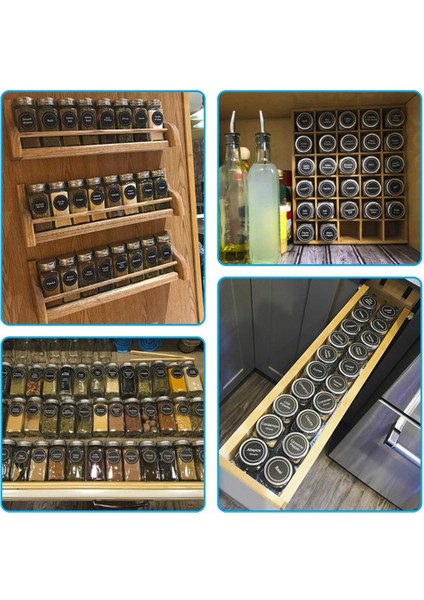 Etiketli Cam Baharat Kavanozları, Boş Kare Baharat Şişeleri, Kaplar, Baharat Kapları - Çalkalayıcı Kapaklar ve Hava Geçirmez Metal Kapaklar (Yurt Dışından) fırsatları