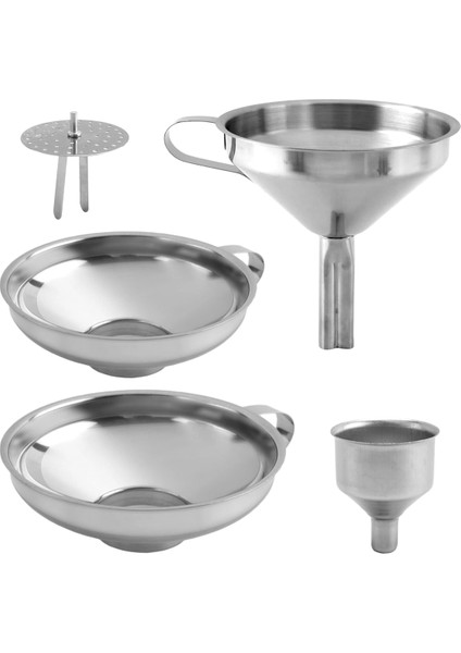 4'lü Paslanmaz Çelik Mutfak Hunisi, Sıvı Aktarımı Için Cam Şişe ve Baharat Kavanozu Için Uygundur (Yurt Dışından)