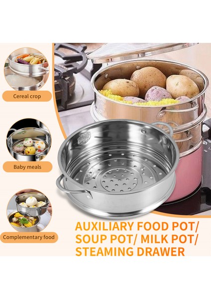 Çorba Tenceresi, Süt Tenceresi, Mutfak Aletleri Için Çift Kulaklı 20 cm Kalınlaştırıcı Gıda Buhar Rafı Paslanmaz Çelik Buharlı Pişirici (Yurt Dışından) indirimleri
