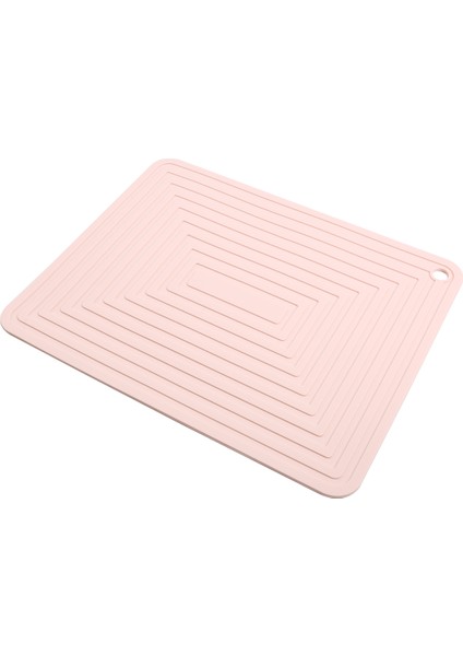 Büyük Silikon Tencere Tutucu Kare Kalın Isı Yalıtım Pedi Kaymaz Oluklu Mutfak Masa Matı (Pembe) (Yurt Dışından)