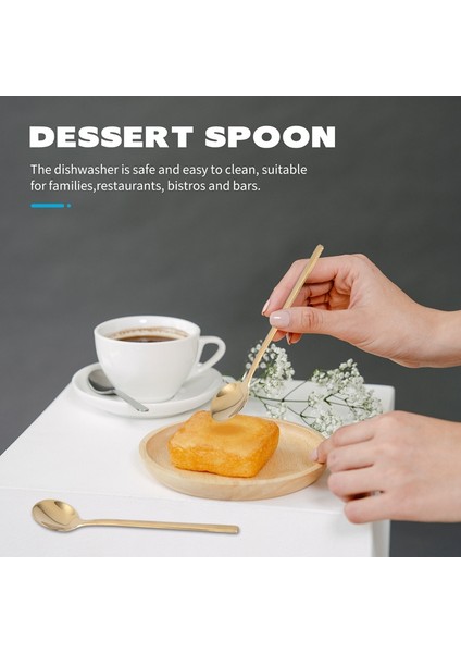 Paslanmaz Çelik 6 Adet Espresso Kaşıkları Çay Kaşıkları Kahve Şeker Tatlı Kek Dondurma Çorba Antipasto (Altın) (Yurt Dışından) modelleri