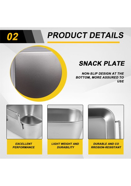 Paslanmaz Çelik Gıda Saklama Tepsisi Çift Kulaklı Kızarmış Tavuk Kare Tabak Atıştırmalık Meyve Tabağı Gıda Sergileme Mutfak Aletleri (Yurt Dışından) indirimleri