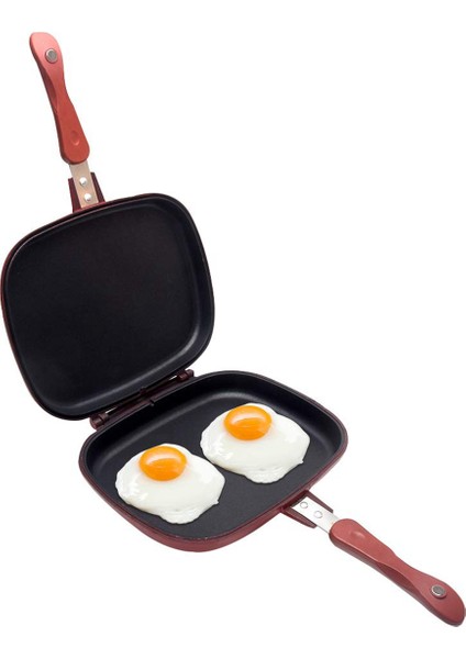 Kare Çift Taraflı Kızartma Tavası, Mutfak Yapışmaz Pişirme Krep Tavası Omlet Tepsileri, Iç/dış Mekan Kamp Sandviçi 32 cm (Yurt Dışından) modelleri