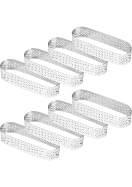 8 Adet Oval Tartlet Kalıbı Fransız Tatlısı Mus Meyveli Turta Tart Halkası Kiş Kek Kalıbı, Paslanmaz Çelik Tart Mus Halkası (Yurt Dışından) modelleri