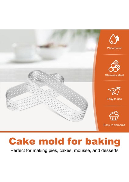 8 Adet Oval Tartlet Kalıbı Fransız Tatlısı Mus Meyveli Turta Tart Halkası Kiş Kek Kalıbı, Paslanmaz Çelik Tart Mus Halkası (Yurt Dışından) fırsatları
