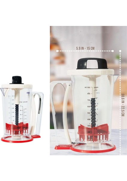 Hamur Karıştırıcı ve Dağıtıcı - Krep Hamur Dağıtıcı - Krep Dağıtıcı - Sıkma Saplı Hamur Dağıtıcı - 900 ml (Yurt Dışından) indirimleri