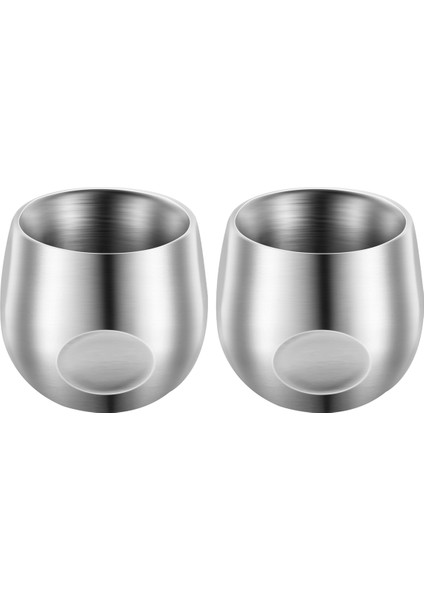 Paslanmaz Çelik Espresso Fincanları 2 Adet, 150 ml Çift Duvarlı Yalıtımlı Kırılmaz Bardak Küçük Bardak Açık Hava Piknikleri Partileri Için (Yurt Dışından)