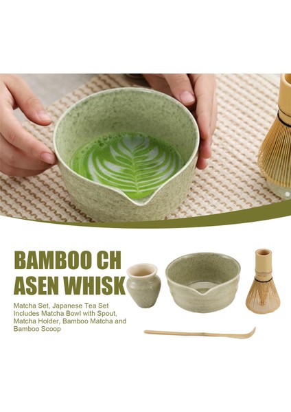 Matcha Seti, Japon Çay Seti, Ağızlı Matcha Kasesi, Matcha Tutucu, Bambu Matcha ve Bambu Kepçe Içerir (Yurt Dışından) indirimleri