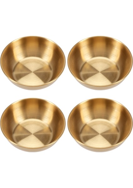 Adet Paslanmaz Çelik Yuvarlak Küçük Tabak Altın Sos Baharat Kabı Ev Restoran Mutfak Soya Sosu Kabı (Yurt Dışından)