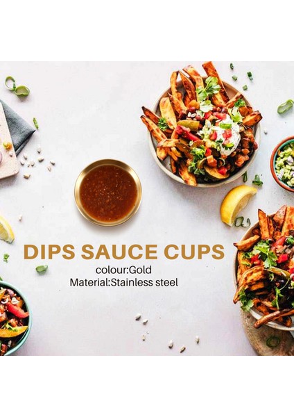 Adet Paslanmaz Çelik Yuvarlak Küçük Tabak Altın Sos Baharat Kabı Ev Restoran Mutfak Soya Sosu Kabı (Yurt Dışından) modelleri