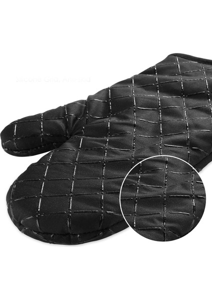 Fırın Eldiveni Kaymaz Mutfak Fırın Eldiveni Isıya Dayanıklı Pişirme Eldiveni Pişirme, Fırınlama, Barbekü Tencere Altlığı, Siyah, 1 Çift (Yurt Dışından) fırsatları