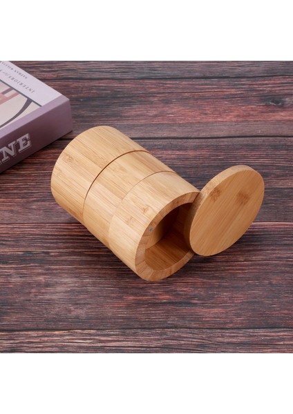 Bambu Üçlü Tuz Kutusu, Ahşap Kutu, Tuz Veya Baharat Için Manyetik Döner Kapaklı 3 Katlı Yuvarlak Bambu Kutu Baharat Saklama Kutusu (Yurt Dışından) indirimleri