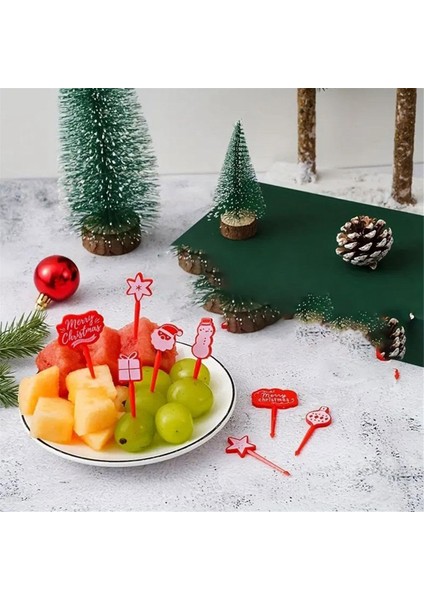 Noel Temalı Meyve Çubukları, Meyve Çatalı Çubukları Seti, Mini Kürdan Çatalları, Yeniden Kullanılabilir Öğle Yemeği Kutusu Kürdanları (Yurt Dışından) indirimleri