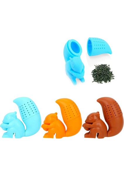 Sevimli Silikon Sincap Çay Demleyicisiyle 3 Parça Lezzetli Çay Demleyin - Çay Yaprakları Için Mükemmel (Yurt Dışından) fiyatları