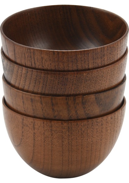 Restoranlar ve Oteller Için 4 Adet Yaratıcı ve Basit Ahşap Dipsiz Ahşap Kase Pratik Çorba Kasesi (Yurt Dışından)