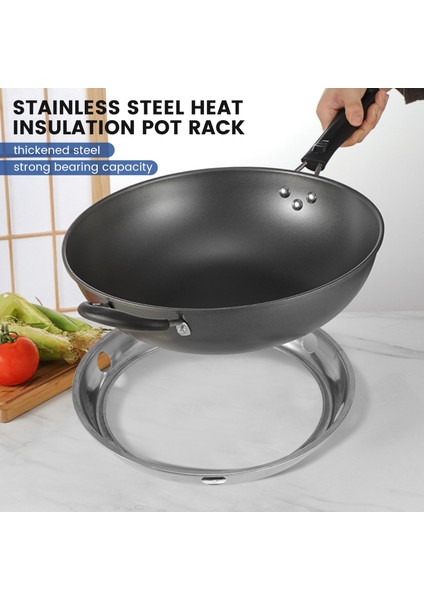 Evrensel Wok Tava Destek Raf Standı Wok Halkası/metalik Yuvarlak Tabanlı Evrensel Boyut Gazlı Ocak Tavaları Için (Yurt Dışından) fırsatları