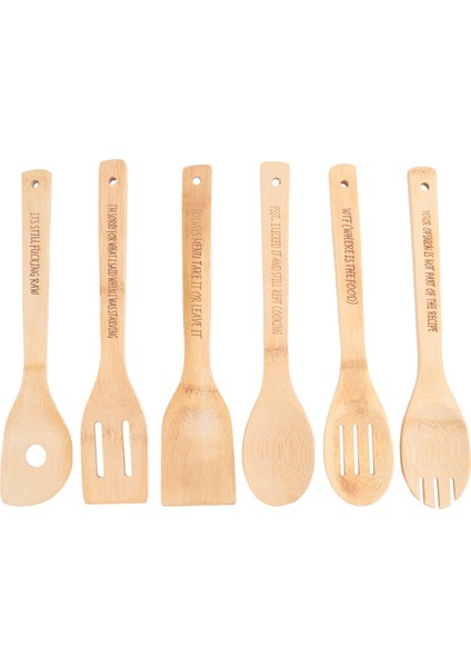Komik Ahşap Kaşık Seti, 6 Parça Ahşap Yemek Kaşığı, Komik Sözlerle Kazınmış Ahşap Kahve Kaşığı (Yurt Dışından) fiyatları