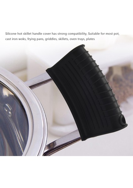 4'lü Silikon Sıcak Sap Tutucu Kapağı Dökme Demir Tava Sapı Kapağı Tencere Sapı Tutucu Kılıfı Isıya Dayanıklı - Siyah (Yurt Dışından) fırsatları