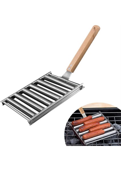 Izgara Için Sosis Rulosu, Sosis Rulosu-Ekstra Uzun Ahşap Saplı Paslanmaz Çelik Raflı Izgara Sosis Rulosu (Yurt Dışından) modelleri
