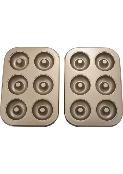 Madeleine Pan, Yapışmaz Donut Tepsisi, 2 Parça Donut Pişirme Tepsisi, Karbon Çelik Donut Kalıbı, 6 Donutluk Donut Pişirme Kabı Poşeti Kalıbı (Yurt Dışından)