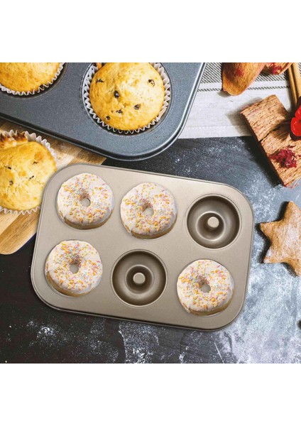 Madeleine Pan, Yapışmaz Donut Tepsisi, 2 Parça Donut Pişirme Tepsisi, Karbon Çelik Donut Kalıbı, 6 Donutluk Donut Pişirme Kabı Poşeti Kalıbı (Yurt Dışından) modelleri
