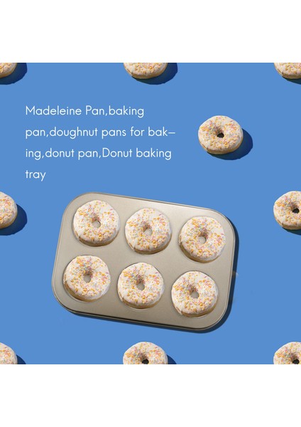 Madeleine Pan, Yapışmaz Donut Tepsisi, 2 Parça Donut Pişirme Tepsisi, Karbon Çelik Donut Kalıbı, 6 Donutluk Donut Pişirme Kabı Poşeti Kalıbı (Yurt Dışından) fırsatları