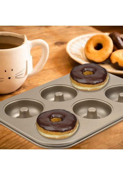 Madeleine Pan, Yapışmaz Donut Tepsisi, 2 Parça Donut Pişirme Tepsisi, Karbon Çelik Donut Kalıbı, 6 Donutluk Donut Pişirme Kabı Poşeti Kalıbı (Yurt Dışından) indirimleri