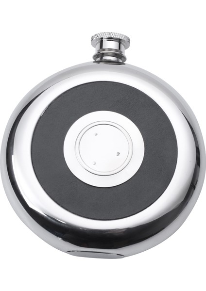 Yuvarlak Paslanmaz Çelik Cep Matarası, Dahili Shot Bardağı, 5 Oz Cep Matarası, Aynalı Cilalı Mini Alkol Şişeleri, Siyah (Yurt Dışından)