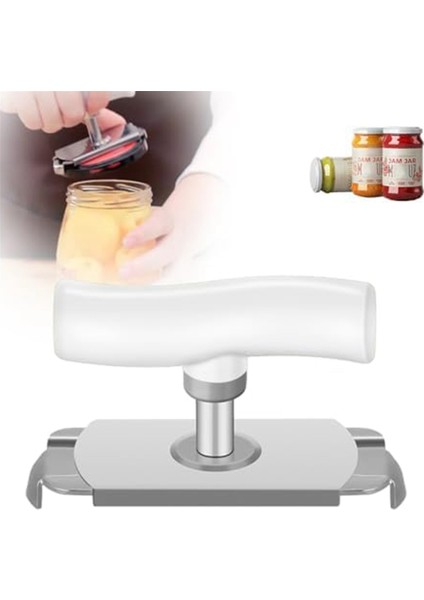 Zayıf Eller Için Kavanoz Açacağı Kolay Açılır Ayarlanabilir Tutacaklı Kavanoz Açacağı, Yaşlılar Için Paslanmaz Çelik Konserve Açacağı Şişe Teneke Kapağı (Yurt Dışından)