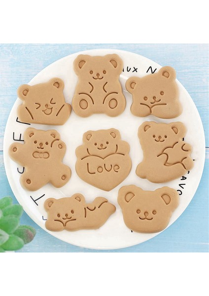 8 Adet Sevimli Ayı Şeklinde Bisküvi Kalıp Seti Kurabiye Pistonu El Basıncı Dıy Fondan Kek Dekorasyon Araçları Şeker El Sanatları (Yurt Dışından) modelleri