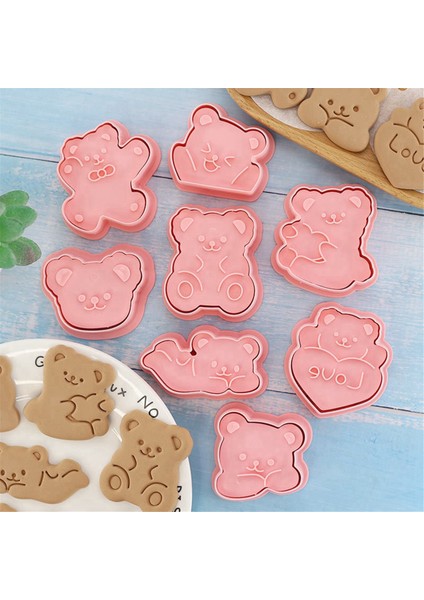 8 Adet Sevimli Ayı Şeklinde Bisküvi Kalıp Seti Kurabiye Pistonu El Basıncı Dıy Fondan Kek Dekorasyon Araçları Şeker El Sanatları (Yurt Dışından) fırsatları