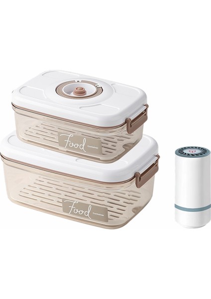 Akıllı Otomatik Vakumlu Paketleme Makinesi Vakumlu Gıda Saklama Kabı Seti 1.2l/2.1l Vakumlu Taze Tutma Kutusu Kapalı Kavanoz (Yurt Dışından)