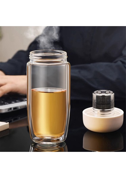 Çift Kalınlaştırılmış Haşlanmaya Karşı Dayanıklı Cam Bardaklar Ofis Manyetik Çay Ayırma Çay Kutusu Tasarımı Su Geçirmez Sızdırmaz Bardak 400ML,B (Yurt Dışından) fiyatları