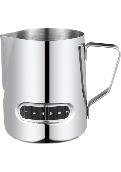 Latte Art Için Süt Köpürtücü Sıcaklık Göstergeli Süt Köpürtücü Kabı ve Bardak 350ML (Yurt Dışından)