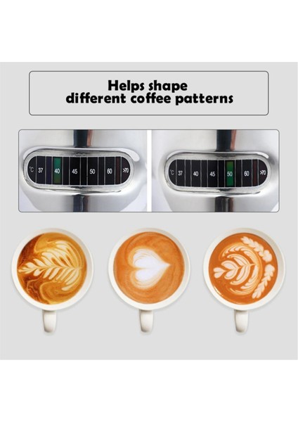 Latte Art Için Süt Köpürtücü Sıcaklık Göstergeli Süt Köpürtücü Kabı ve Bardak 350ML (Yurt Dışından) fırsatları