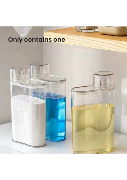 Şeffaf Çamaşır Deterjanı Dispenseri Şişesi, Deterjan Tozu Çamaşır Suyu Çamaşır Odası Için Kapalı Tank (Yurt Dışından) modelleri