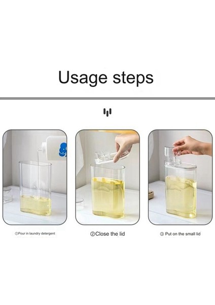 Şeffaf Çamaşır Deterjanı Dispenseri Şişesi, Deterjan Tozu Çamaşır Suyu Çamaşır Odası Için Kapalı Tank (Yurt Dışından) indirimleri