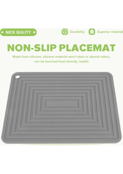 Büyük Silikon Tencere Tutucu Kare Kalın Isı Yalıtım Pedi Kaymaz Oluklu Mutfak Masa Matı (Gri) (Yurt Dışından) modelleri
