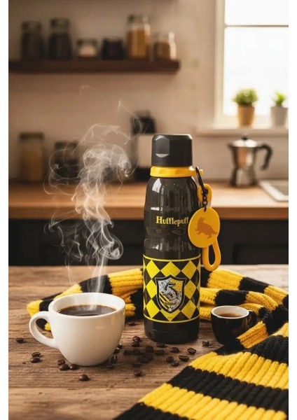 Harry Potter Lisanslı Charmlı Termos 600 ml - Hufflepuff