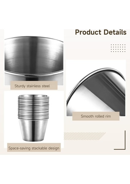 60 Adet Paslanmaz Çelik Sos Kapları, 2,2oz Paslanmaz Çelik Sos Kapları, Restoranlar Için Yeniden Kullanılabilir Yuvarlak Sos Kapları (Yurt Dışından) modelleri