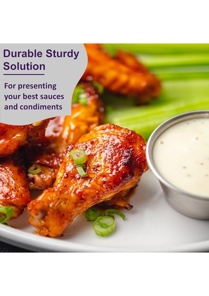 60 Adet Paslanmaz Çelik Sos Kapları, 2,2oz Paslanmaz Çelik Sos Kapları, Restoranlar Için Yeniden Kullanılabilir Yuvarlak Sos Kapları (Yurt Dışından) fırsatları