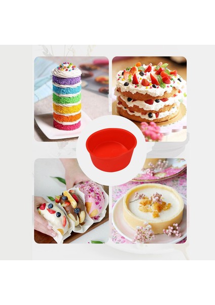 10 Parça Silikon Kek Kalıbı Sevgililer Günü Yuvarlak Fırın Tepsisi 4 Inç Fırın Kalıbı Mutfak Silikon Fırın Tepsisi Kırmızı, Mavi (Yurt Dışından) fiyatları