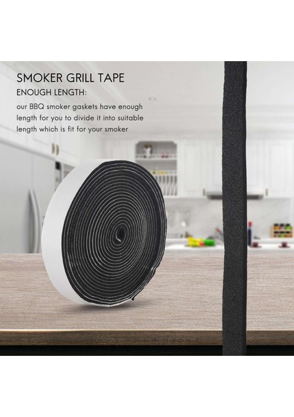 Barbekü Tütsüleme Contası Kendinden Yapışkanlı Izgara Bandı Yüksek Sıcaklık Izgara Contası Kendinden Yapışkanlı Conta 2'li Paket (Yurt Dışından) fiyatları