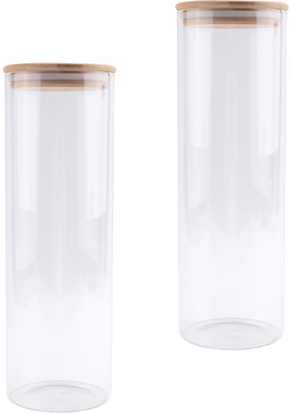 Bambu Kapaklı 2'li 71 Oz Yüksekliğindeki Spagetti Kavanozları Cam Saklama Kapları Seti - Makarna Için Mutfak Gıda Saklama Kapları (Yurt Dışından) modelleri