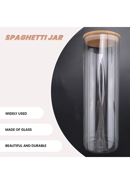 Bambu Kapaklı 2'li 71 Oz Yüksekliğindeki Spagetti Kavanozları Cam Saklama Kapları Seti - Makarna Için Mutfak Gıda Saklama Kapları (Yurt Dışından) fırsatları