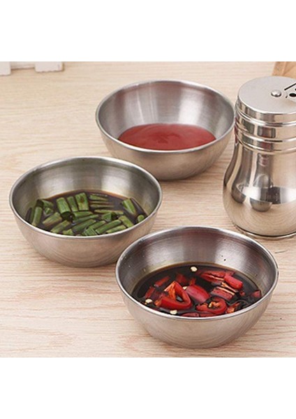 Adet Paslanmaz Çelik Sosluklar Yuvarlak Baharatlıklar Suşi Sos Kaseleri Mini Meze Tabakları Kaseler (Yurt Dışından) fiyatları