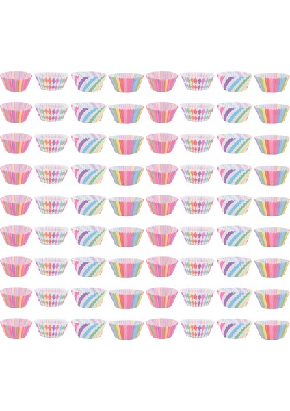 Kek Pişirme Kağıdı Kapları Muffin Kek Kapları Renkli Gökkuşağı Kombinasyonu Tek Kullanımlık Pişirme Kapları Seti Standart Boyut, 400'LÜ Paket (Yurt Dışından)