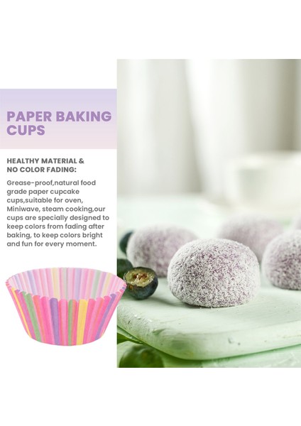 Kek Pişirme Kağıdı Kapları Muffin Kek Kapları Renkli Gökkuşağı Kombinasyonu Tek Kullanımlık Pişirme Kapları Seti Standart Boyut, 400'LÜ Paket (Yurt Dışından) fırsatları
