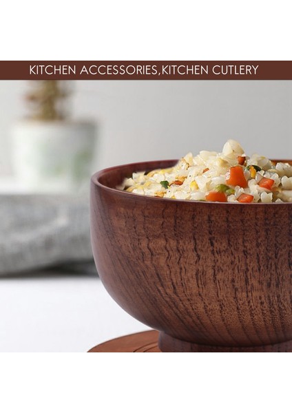 Ahşap Kaseler Ahşap Çorba Kasesi Sağlıklı Gıda Kabı Vintage Yemek Takımı Mutfak Aksesuarları (Yurt Dışından) fırsatları